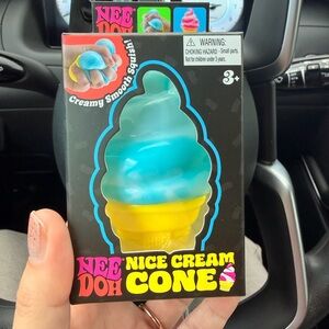 Blue NeeDoh Nice Cream Cone Ice Cream Squishy Toy 2026 Nee Doh Stress Ball NEW
